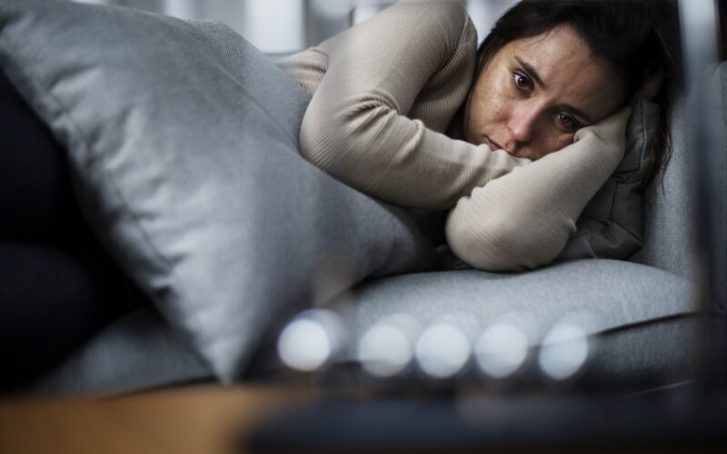 Depressed Woman on Couch